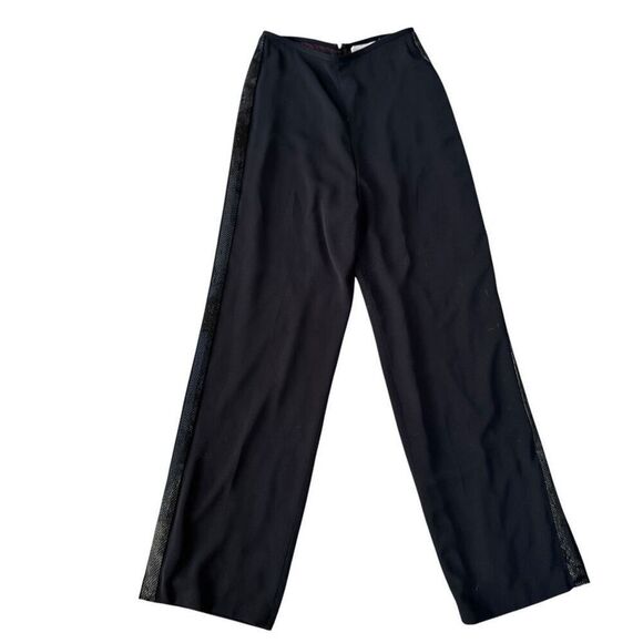 CECILY BROWN By Sean Collection Black High Waist Wide Leg Beaded Dress Pant S - Picture 1 of 7